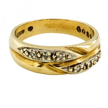 9ct gold Diamond half eternity Ring size M